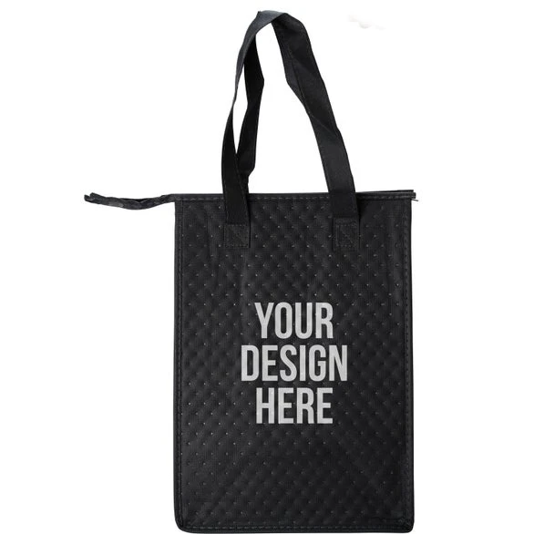 Printed Zipper Insulated Lunch Tote Bags